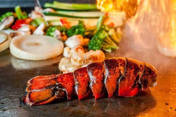 Corporate hibachi catering menu with lobster for a Toronto team dinner