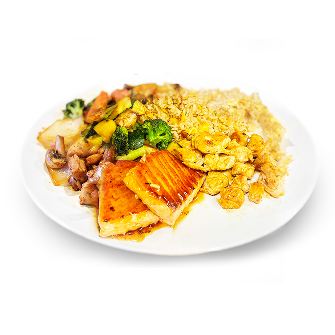 Salmon hibachi menu option for a Mississauga group dinner catering event